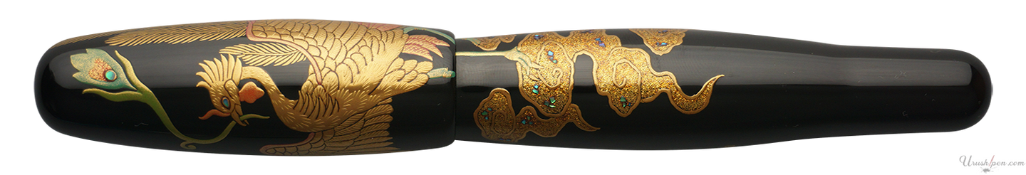 Danitrio Phoenix Maki-E w/ Black Background on Hyotan Fountain Pen