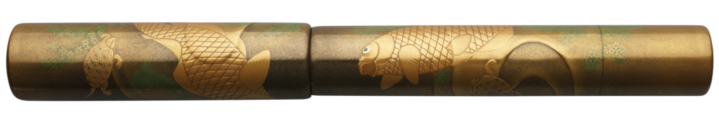 Danitrio Hokusai's Koi Carp & Turtles Maki-E on Genkai Fountain Pen