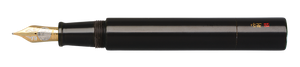 Danitrio Irokeshi-Dame Black Kuro on Genkai Fountain Pen uncapped