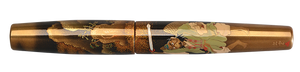 Danitrio Tengu Heavenly Sentinel Maki-E on Mikado Flat-Top Fountain Pen Closed
