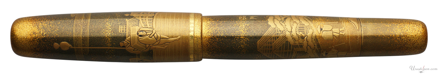 Danitrio Nihonbashi and Shinagawa Maki-E on Mikado Flat-Top Fountain Pen