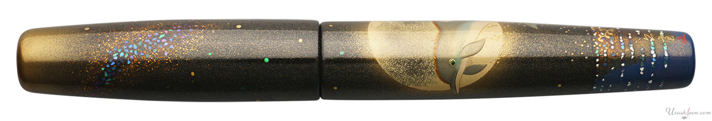 Danitrio Dolphin over the Moon Maki-E on Mikado Fountain Pen