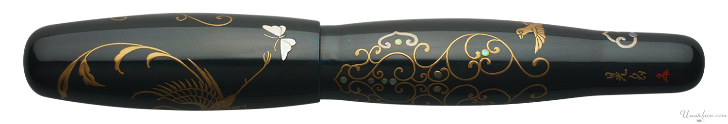 Danitrio Phoenix Bird & Butterflies with Arabesque Maki-E on Hyotan Fountain Pen