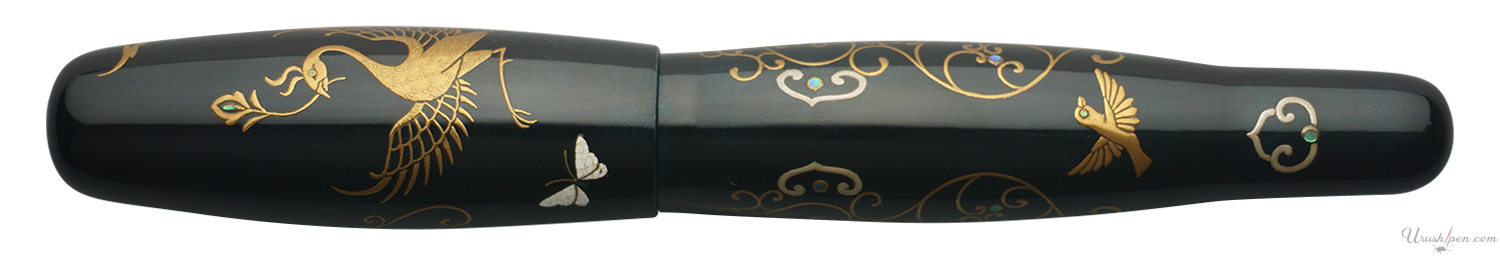 Danitrio Phoenix Bird & Butterflies with Arabesque Maki-E on Hyotan Fountain Pen