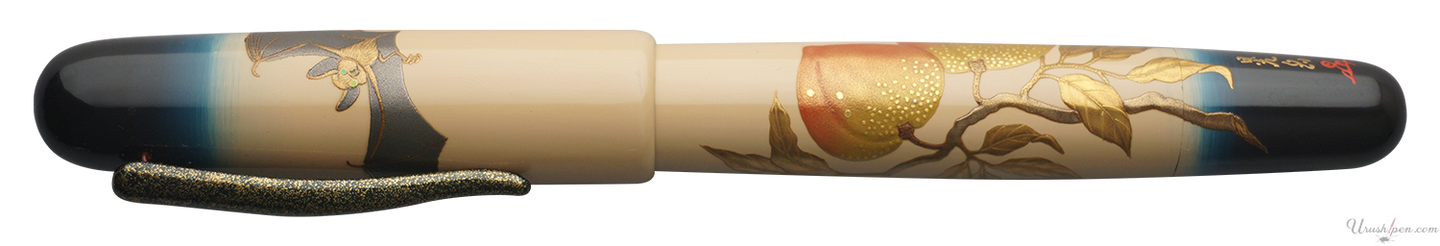 Danitrio Bat and Peaches Maki-E on Takumi Fountain Pen