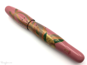 Danitrio Phoenix Maki-E w/ Pink Background on Hyotan Fountain Pen Diagonal2