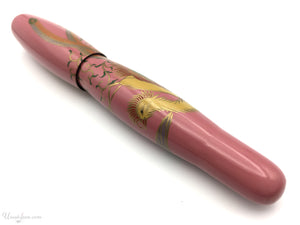 Danitrio Phoenix Maki-E w/ Pink Background on Hyotan Fountain Pen Diagonal