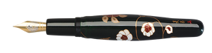 Danitrio With Birds and Flowers Maki-E on Hyotan Fountain Pen Open