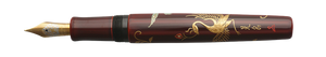 Danitrio Phoenix Bird with Flowers Maki-E on Hakkaku Fountain Pen Open