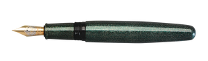 Danitrio Nashiji-nuri Blue Green Takumi Fountain Pen uncapped