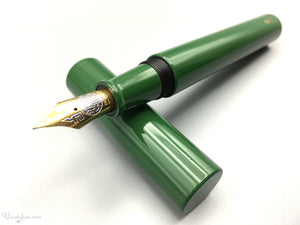 Danitrio Roiro-Migaki Green Midori Genkai Fountain Pen Propped