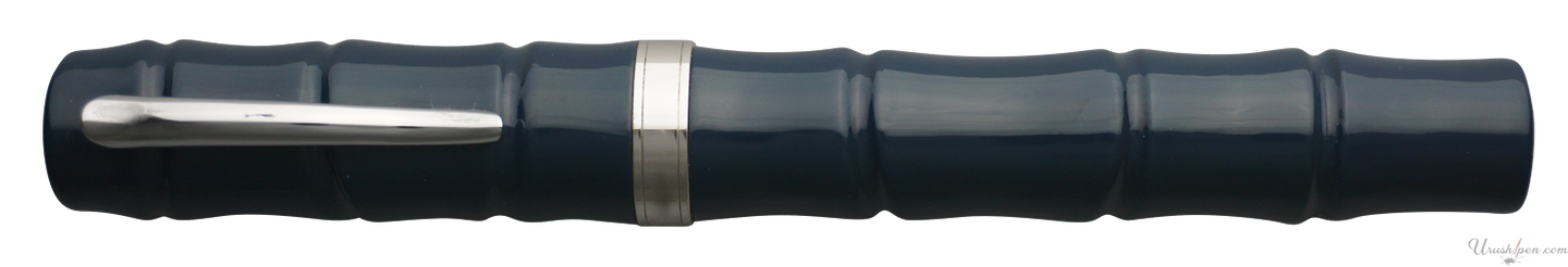 Danitrio Roiro-migaki in Blue on Bamboo Story Fountain Pen Closed
