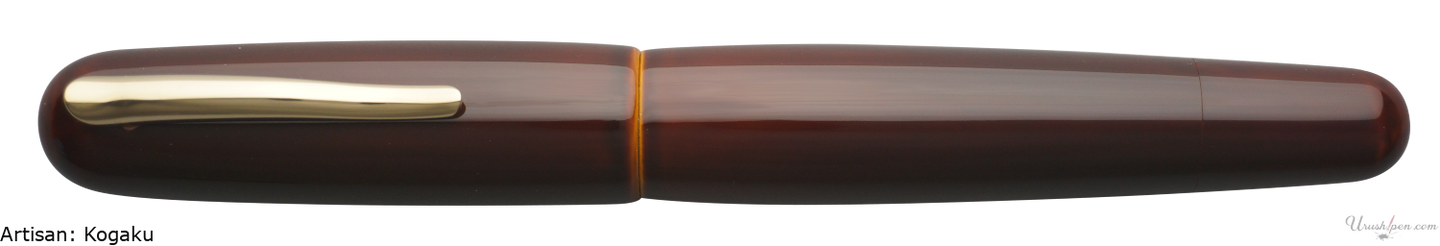 Danitrio Tame-nuri in Yellow on Mikado Fountain Pen Closed Kogaku