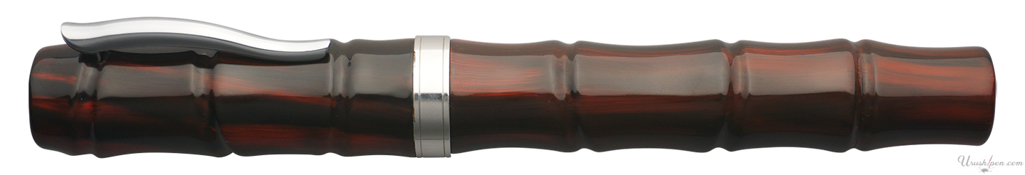 Danitrio Tame-nuri in Dark Red Streaks on Bamboo Story Fountain Pen