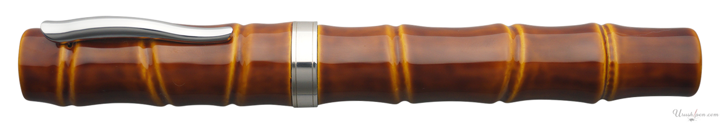 Danitrio Tame-nuri in Ki-dame Yellow on Bamboo Story Fountain Pen
