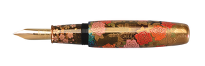 Danitrio Sakura Waji Meets Rose Maki-E Yokozuna Fountain Pen Uncapped