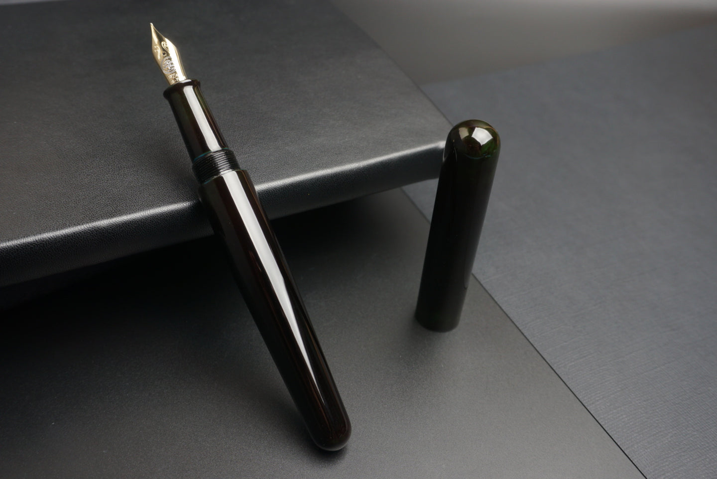ShiZen Mokuso Ao Tame-nuri on Ranga M5 Fountain Pen
